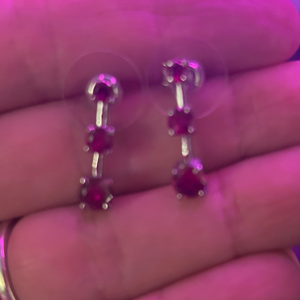 RUBY EARRINGS Lab Created Ruby Earrings 1.40 ct